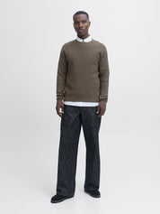 Strickpullover aus Baumwolle - Crocodile/Twist/Zizag structur - Khaki