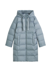 Daunenmantel mit Kapuze - 857-slate blue - Blau