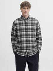 Flanellhemd Regular Fit - Charcoal Gray - Grau