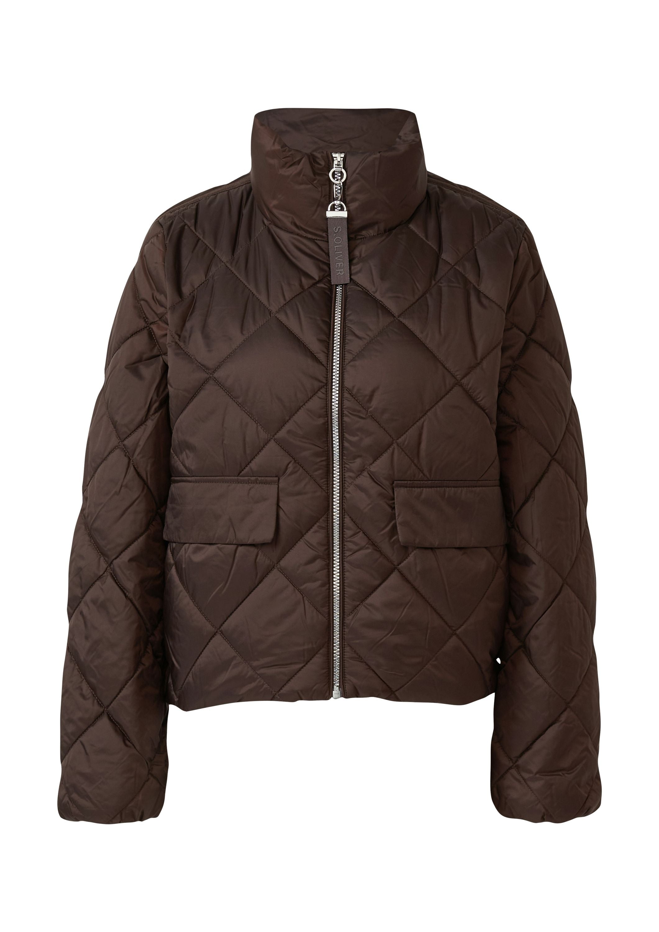 Steppjacke mit Stehkragen - 8945-BROWN - Braun
