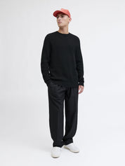 Strickpullover aus Baumwolle - Black/Solid - Schwarz