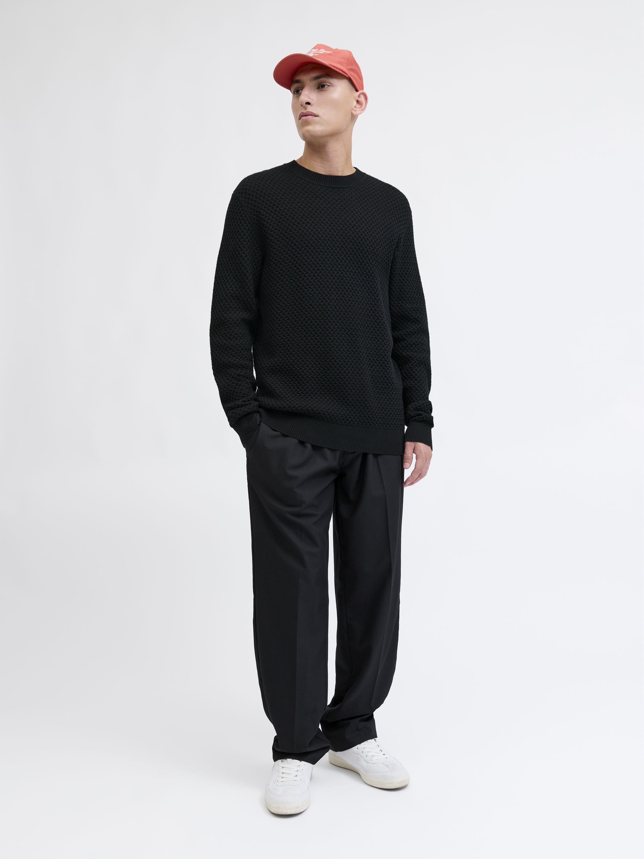 Strickpullover aus Baumwolle - Black/Solid - Schwarz