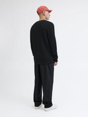 Strickpullover aus Baumwolle - Black/Solid - Schwarz