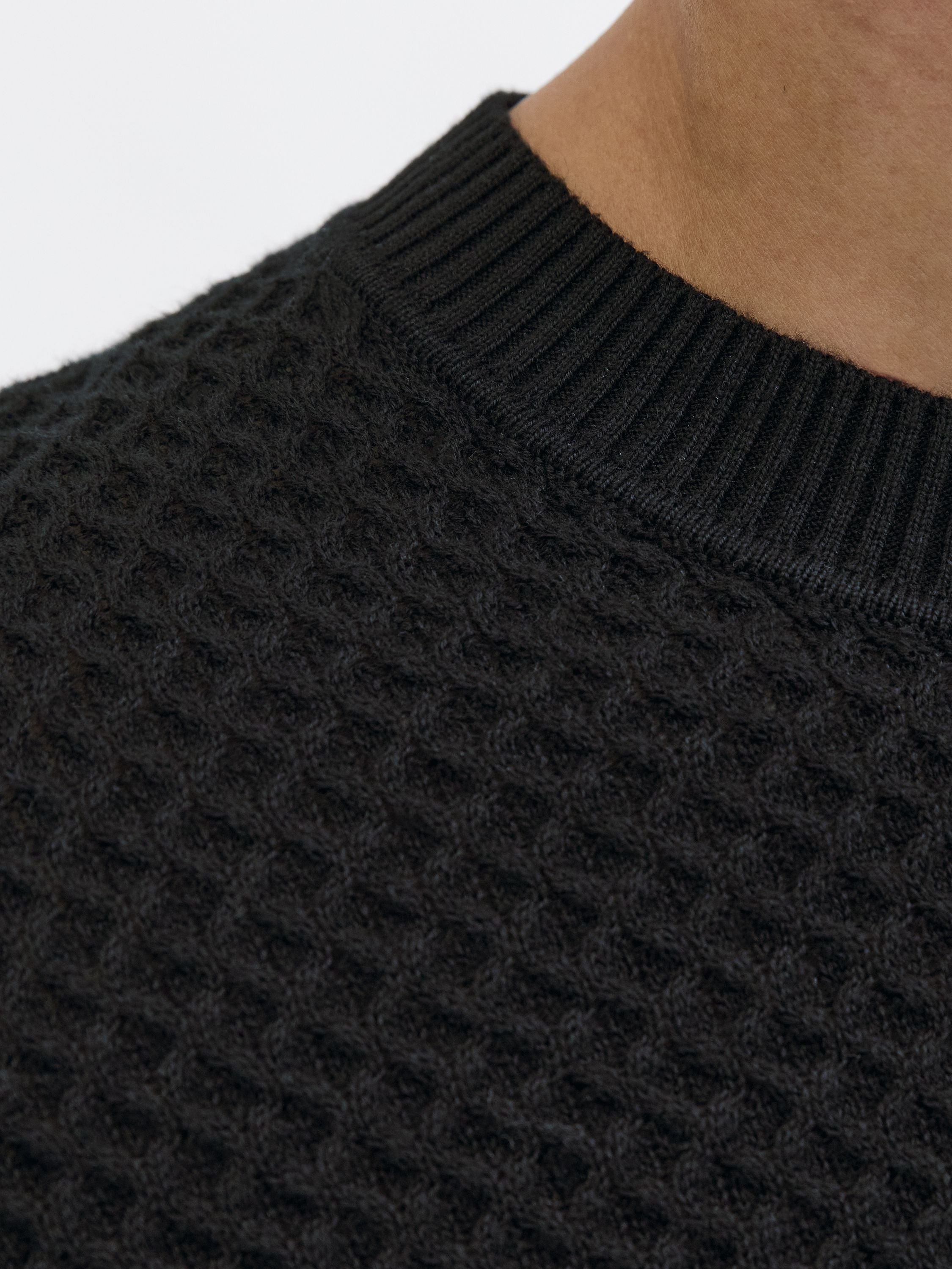 Strickpullover aus Baumwolle - Black/Solid - Schwarz