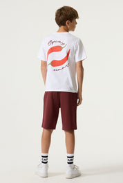 T-Shirt mit Backprint - 50-white - Weiß