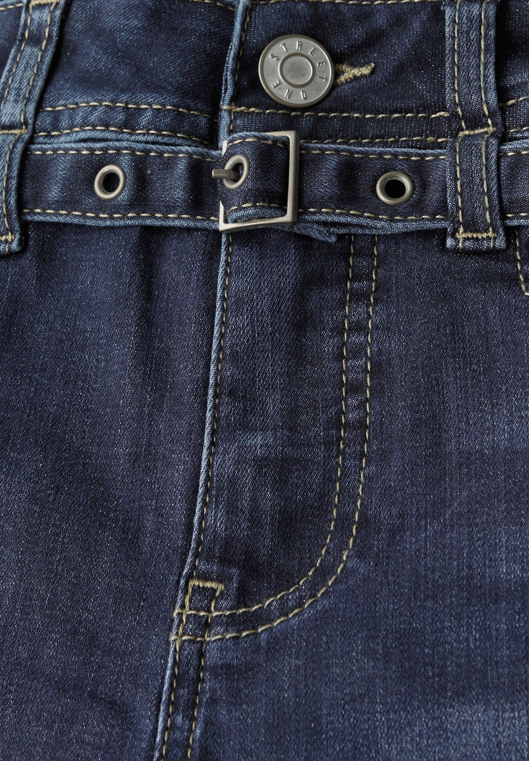 Jeans Loose Fit Wide Leg - 17420-Dark blue washed - Blau