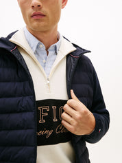 Steppjacke mit Kapuze - 0GY-BLUE - Blau