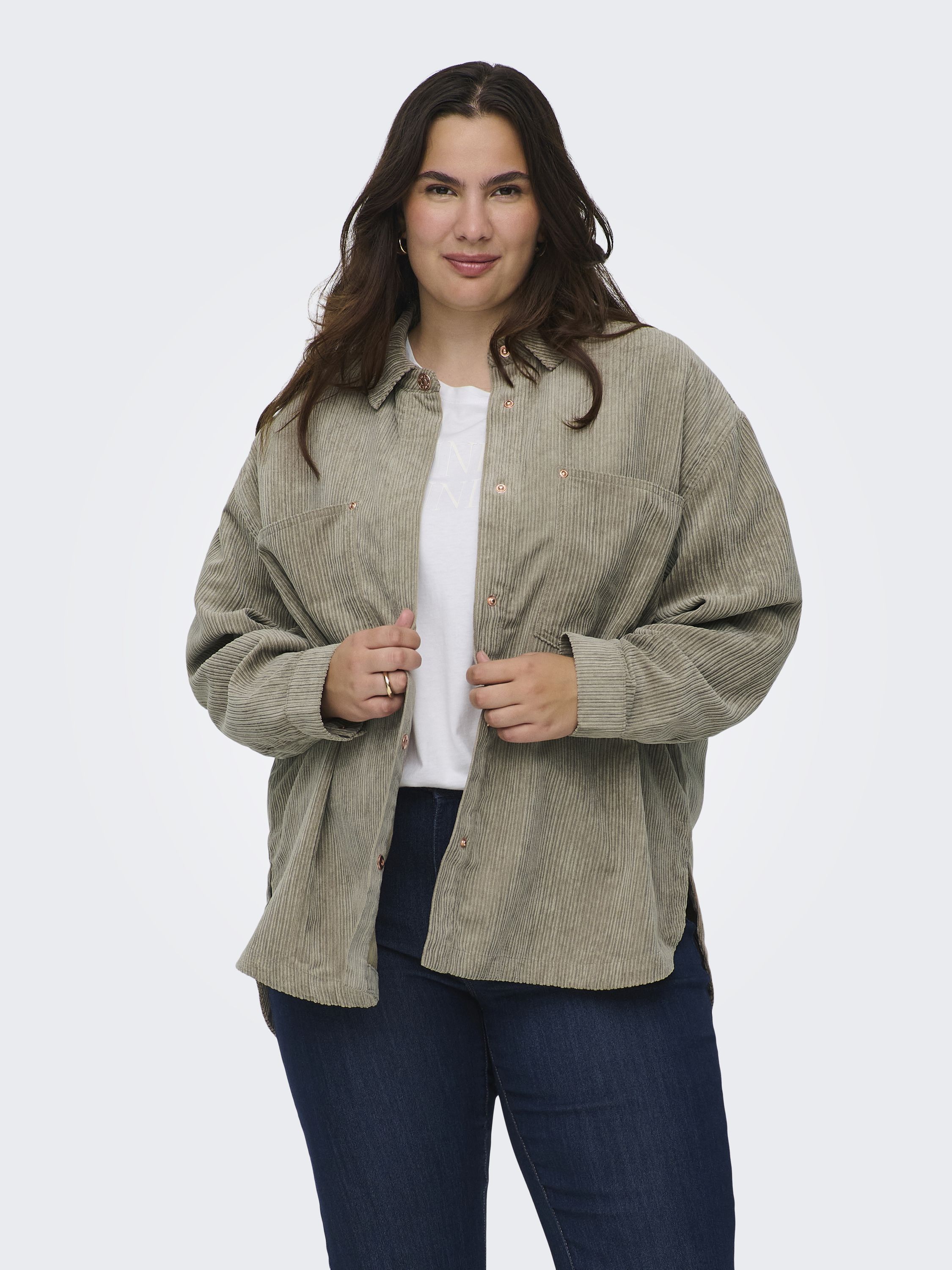 Overshirt JANINE aus Cord - Weathered Teak - Beige