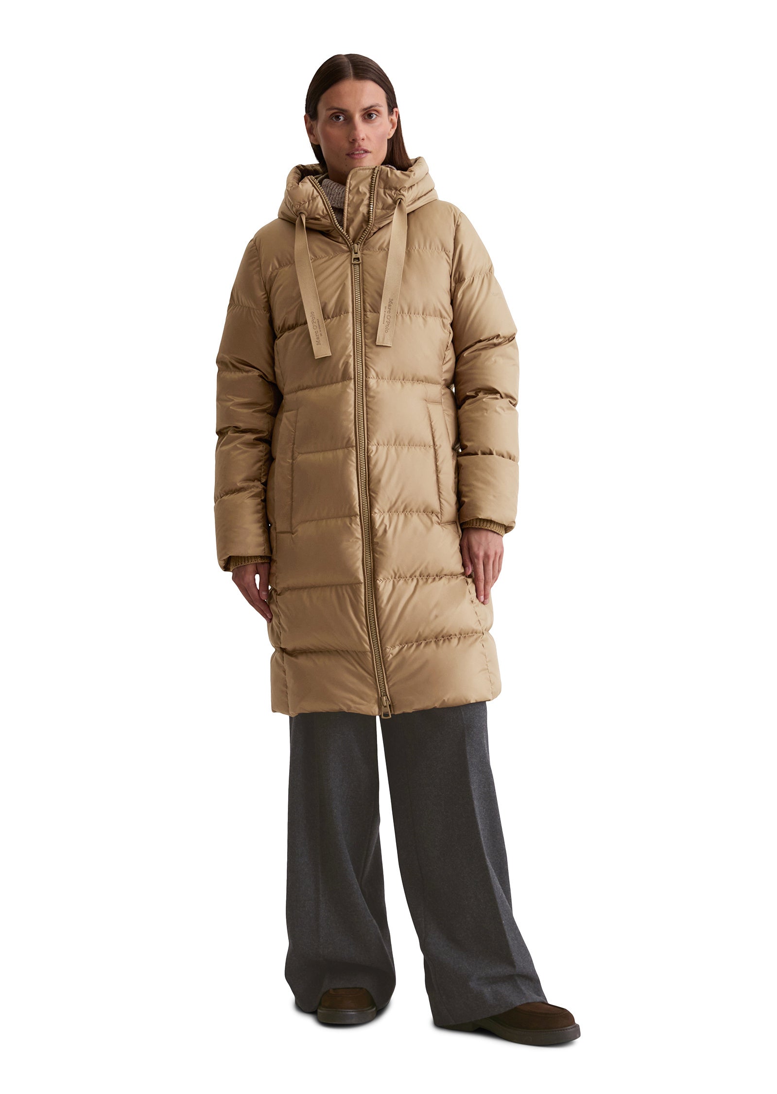 Daunenmantel mit Kapuze - 752-melted nougat - Braun