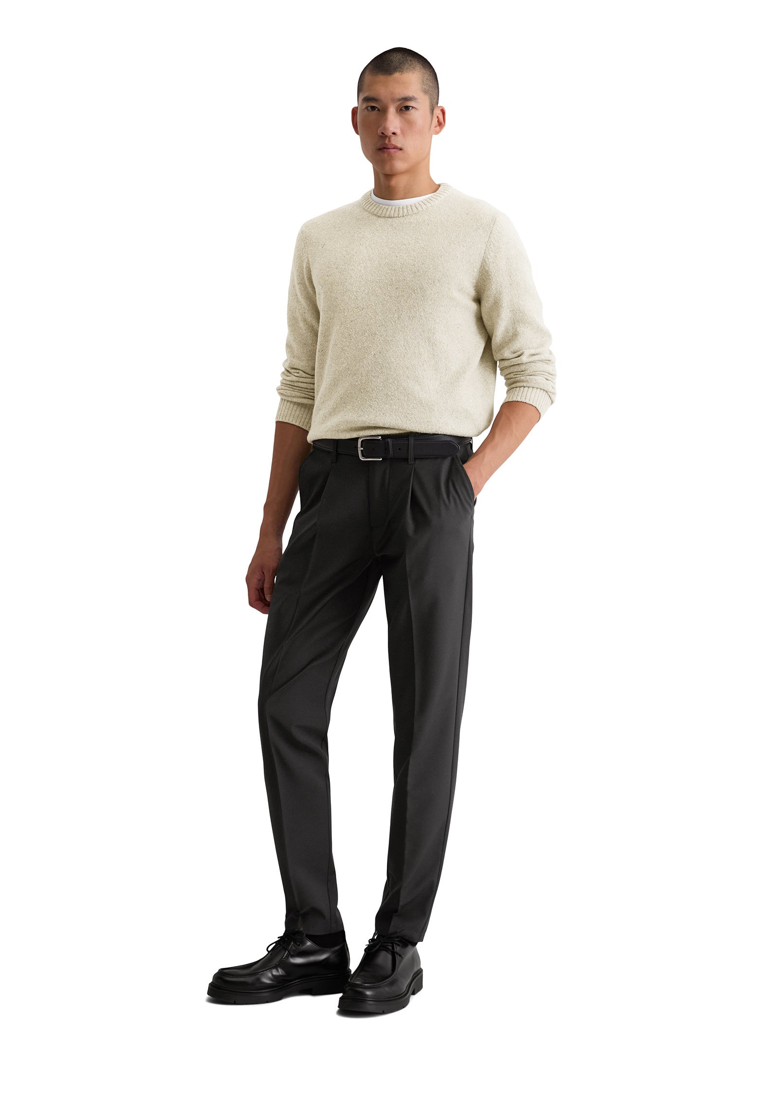 Strickpullover aus Wollmix Regular Fit - 707-gray silk - Beige