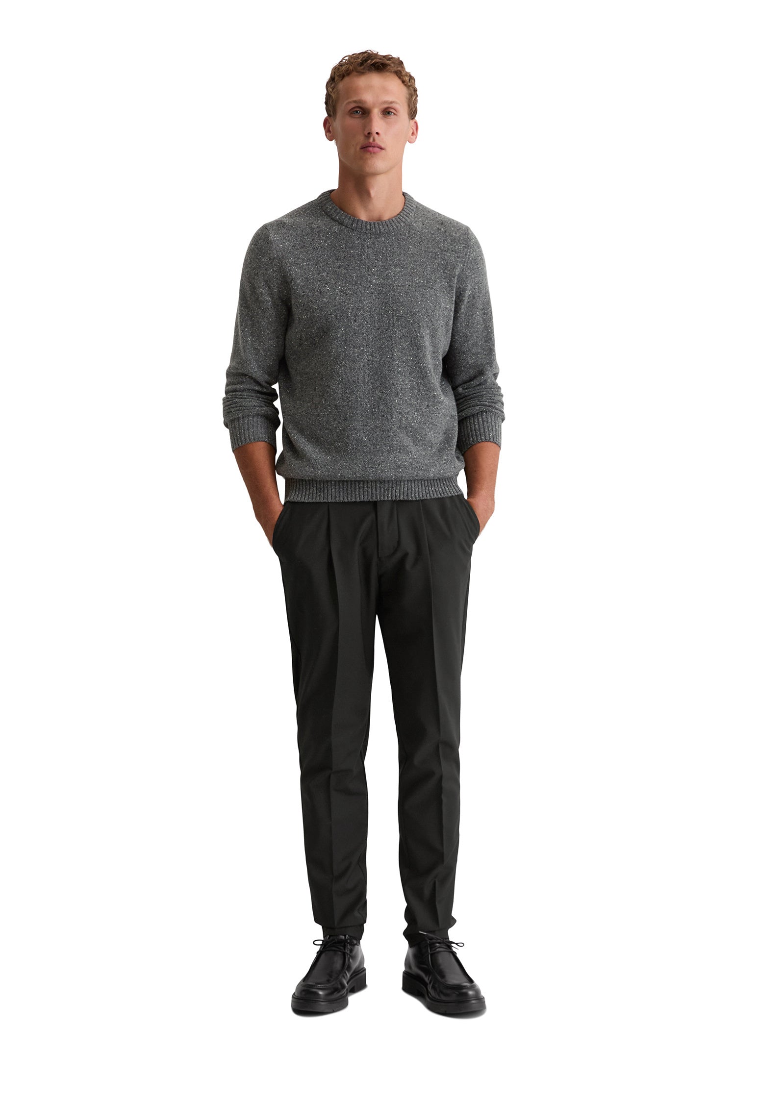 Strickpullover aus Wollmix - 969-graphite grey melange - Grau