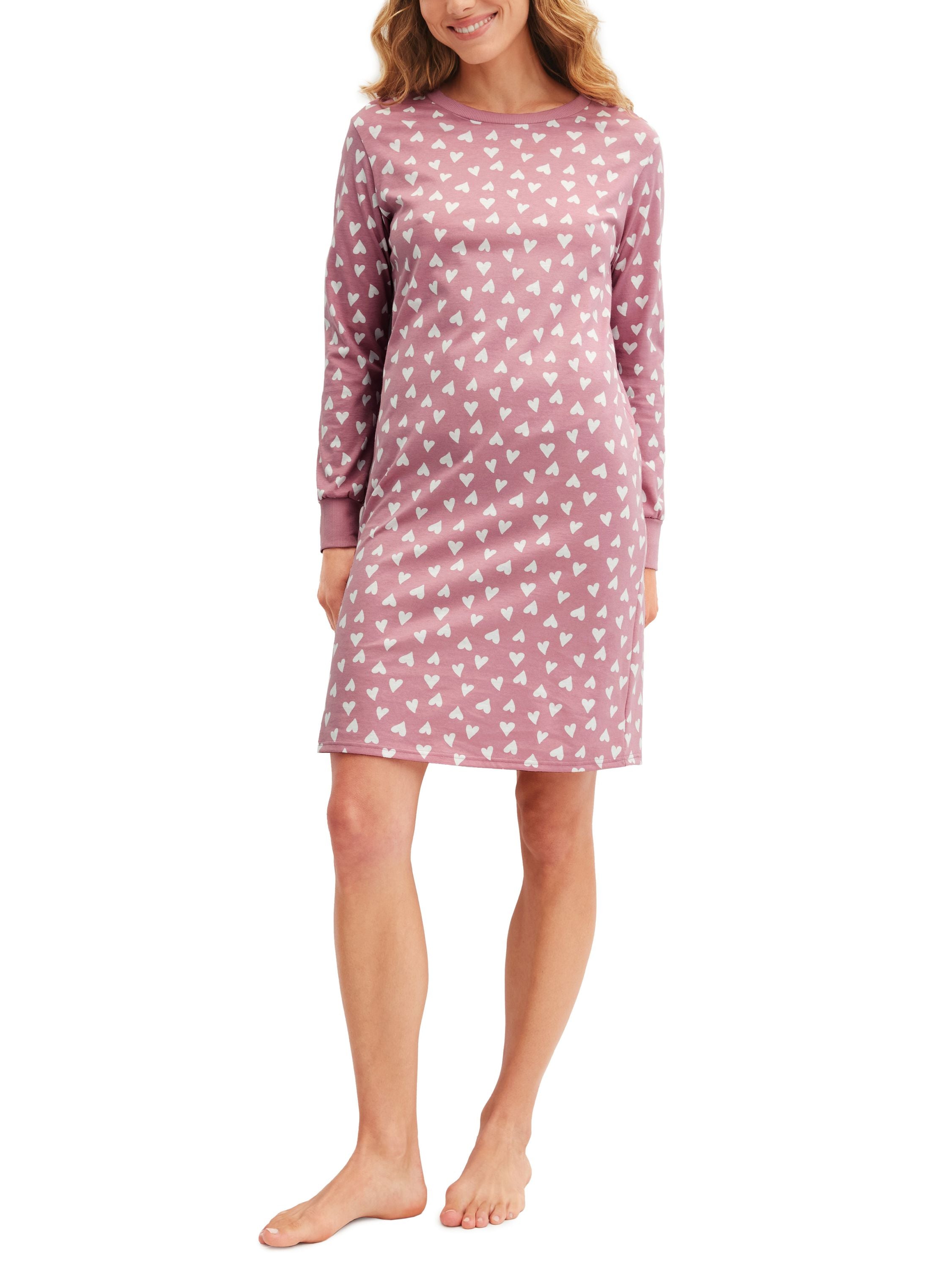 Nachthemd aus Baumwolle - 286-lilas - Pink