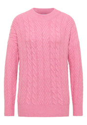 Strickpullover aus Baumwollmix - 16965 dark blossom melange - Pink