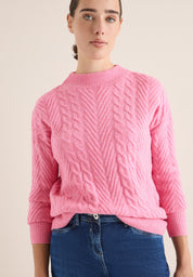 Strickpullover aus Baumwollmix - 16965 dark blossom melange - Pink