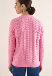 Strickpullover aus Baumwollmix - 16965 dark blossom melange - Pink