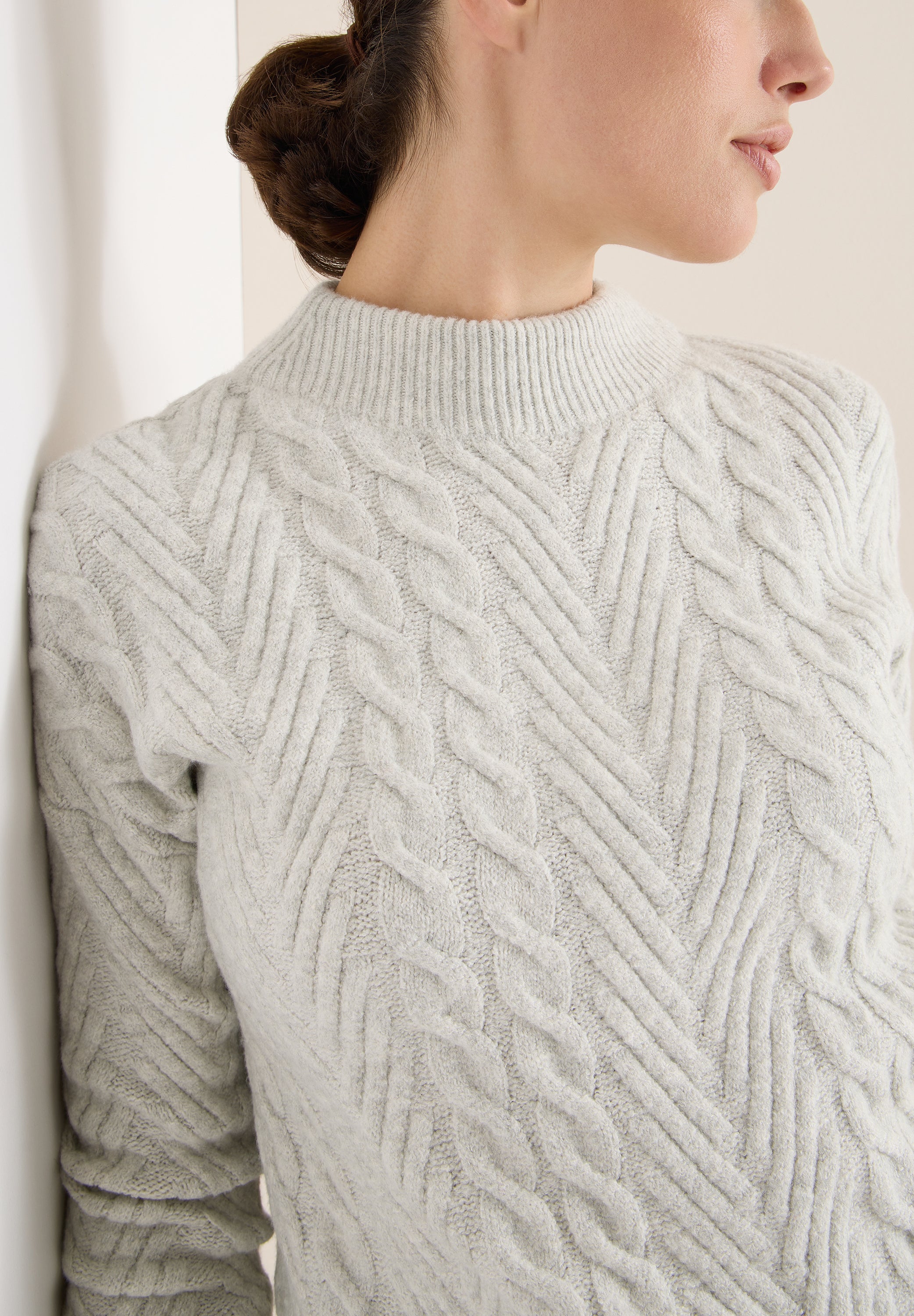 Strickpullover aus Baumwollmix - 16964 metal grey melange - Grau