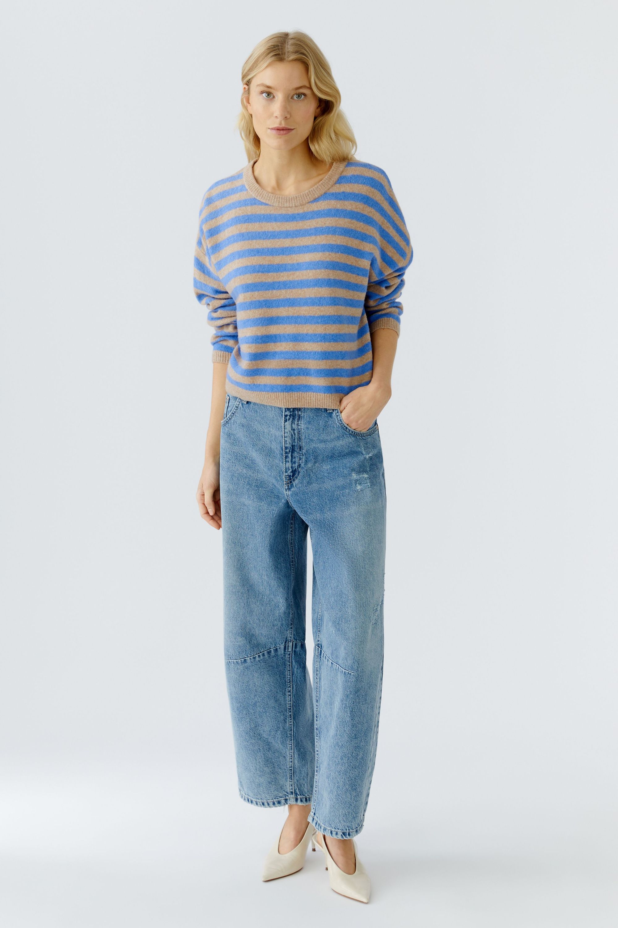 Strickpullover - 0745-camel blue - Blau