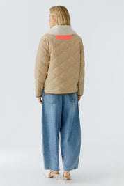 Wendejacke mit Teddy-Details - 0736-stone green - Beige