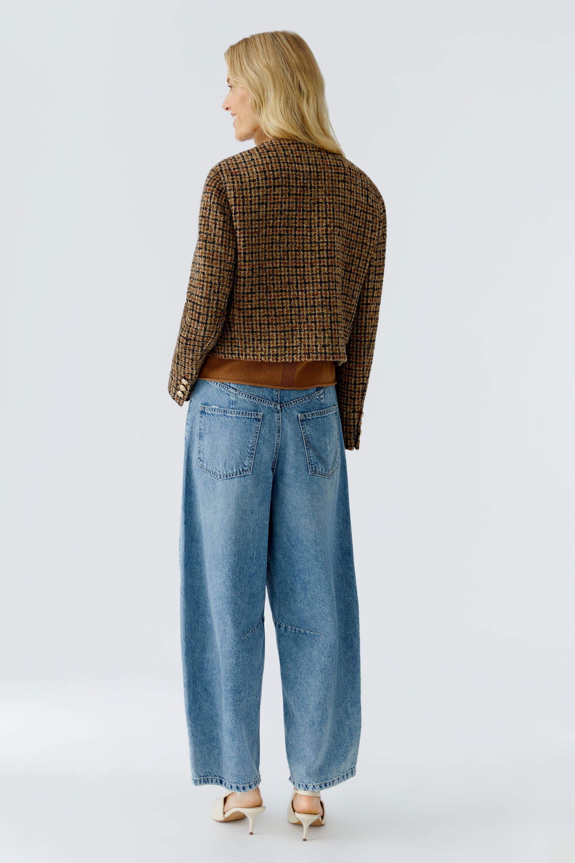 Jacke mit goldenen Knöpfen - 0779-dk camel black - Braun