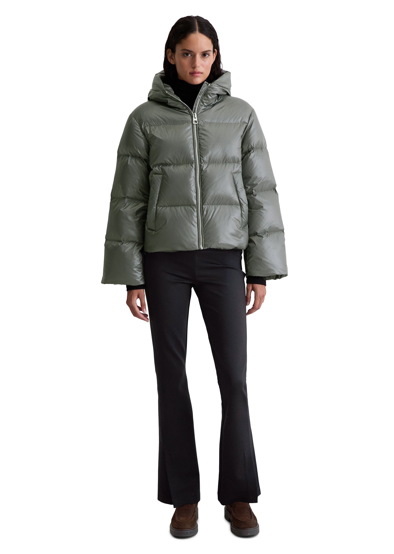 Daunenjacke mit Kapuze - 920-castlerock - Grau