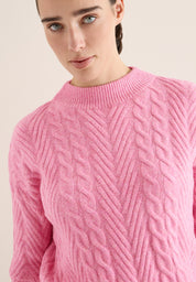 Strickpullover aus Baumwollmix - 16965 dark blossom melange - Pink
