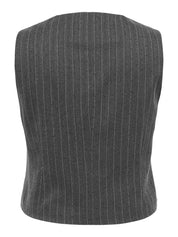 Weste SIGA mit Nadelstreifen - Dark Grey Melange/PINSTRIPE W. - Grau