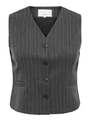 Weste SIGA mit Nadelstreifen - Dark Grey Melange/PINSTRIPE W. - Grau