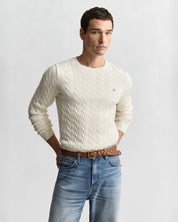 Strickpullover mit Zopfmuster - 130-CREAM - Creme