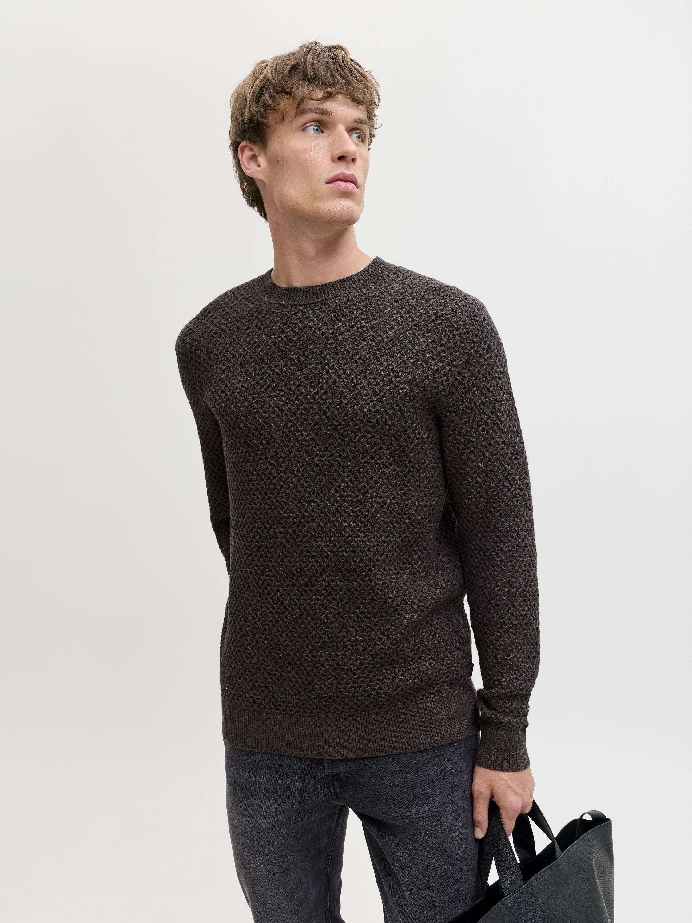 Strickpullover aus Baumwolle - Chocolate Brown/Twist - Braun