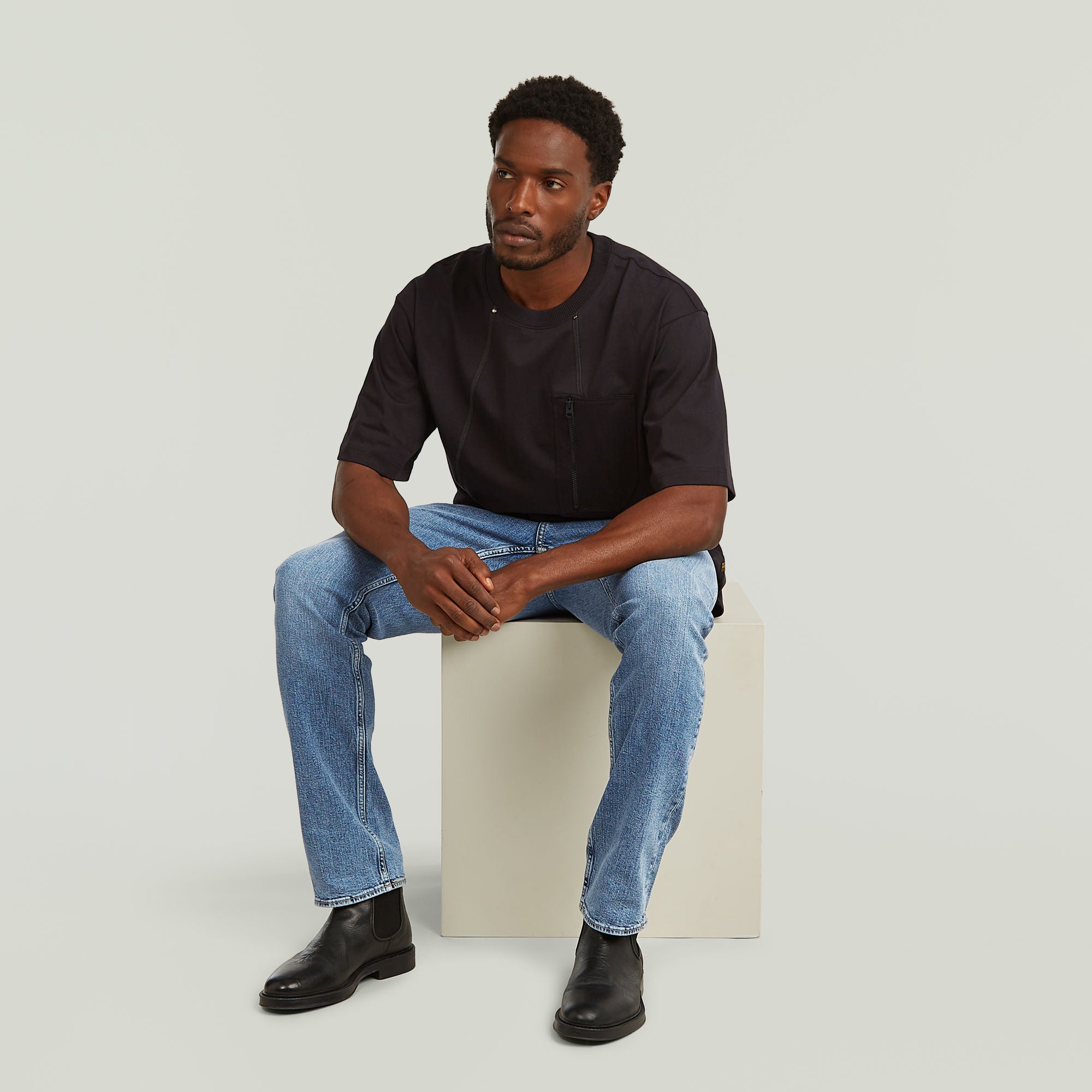 Jeans MOSA Straight Leg - H078-faded sea point blue - Blau