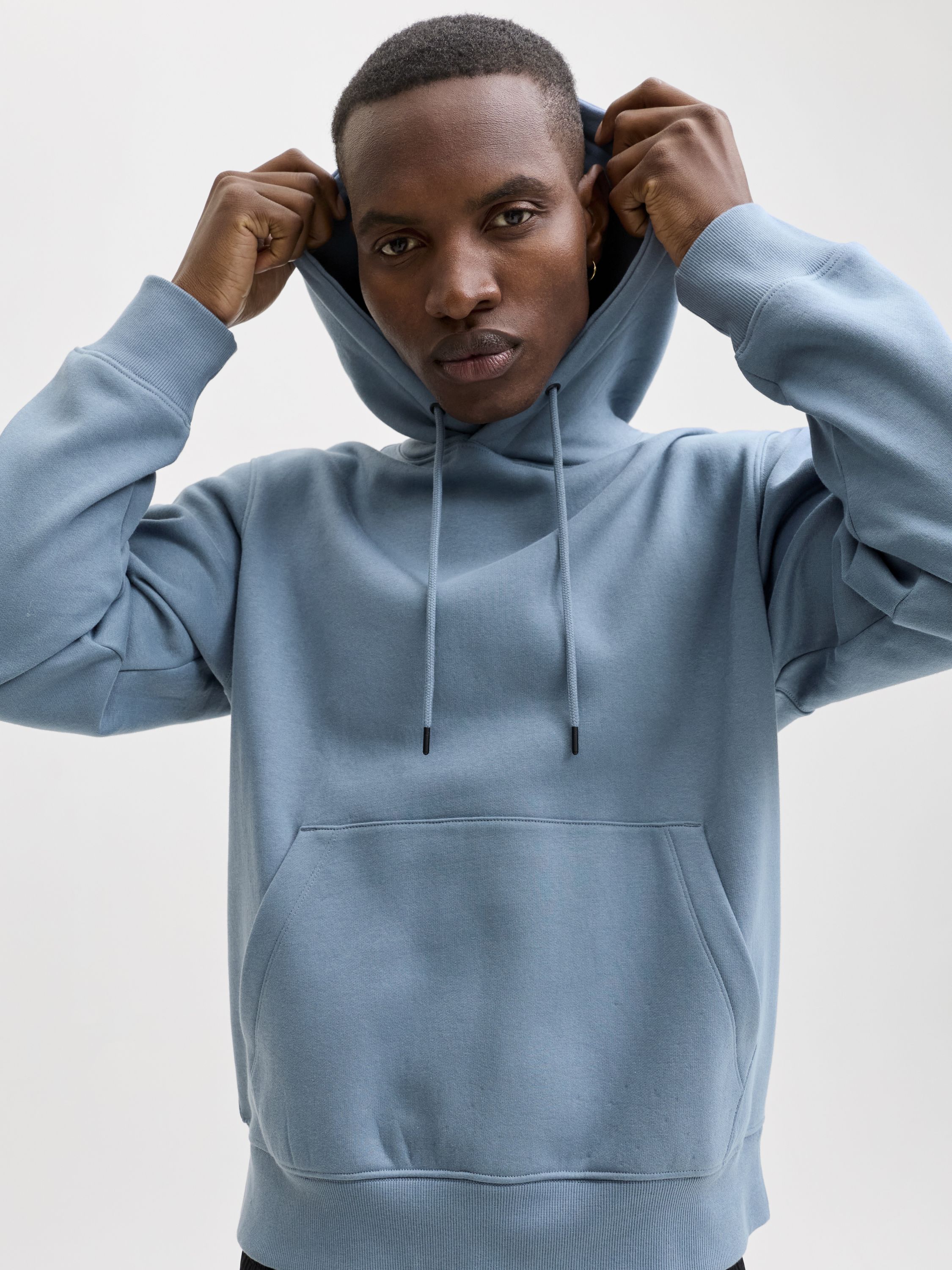 Sweathoodie aus Baumwollmix - Blue Mirage - Blau