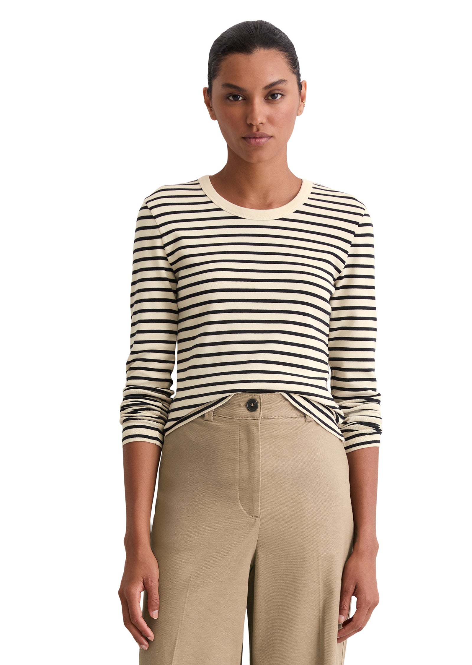 Langarmshirt gestreift - A12-multi - Schwarz | Weiß