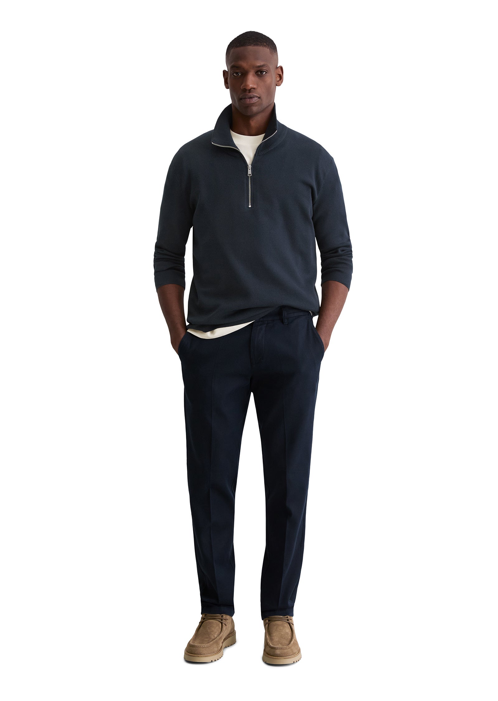 Strickpullover aus Baumwolle - 898-dark navy - Blau