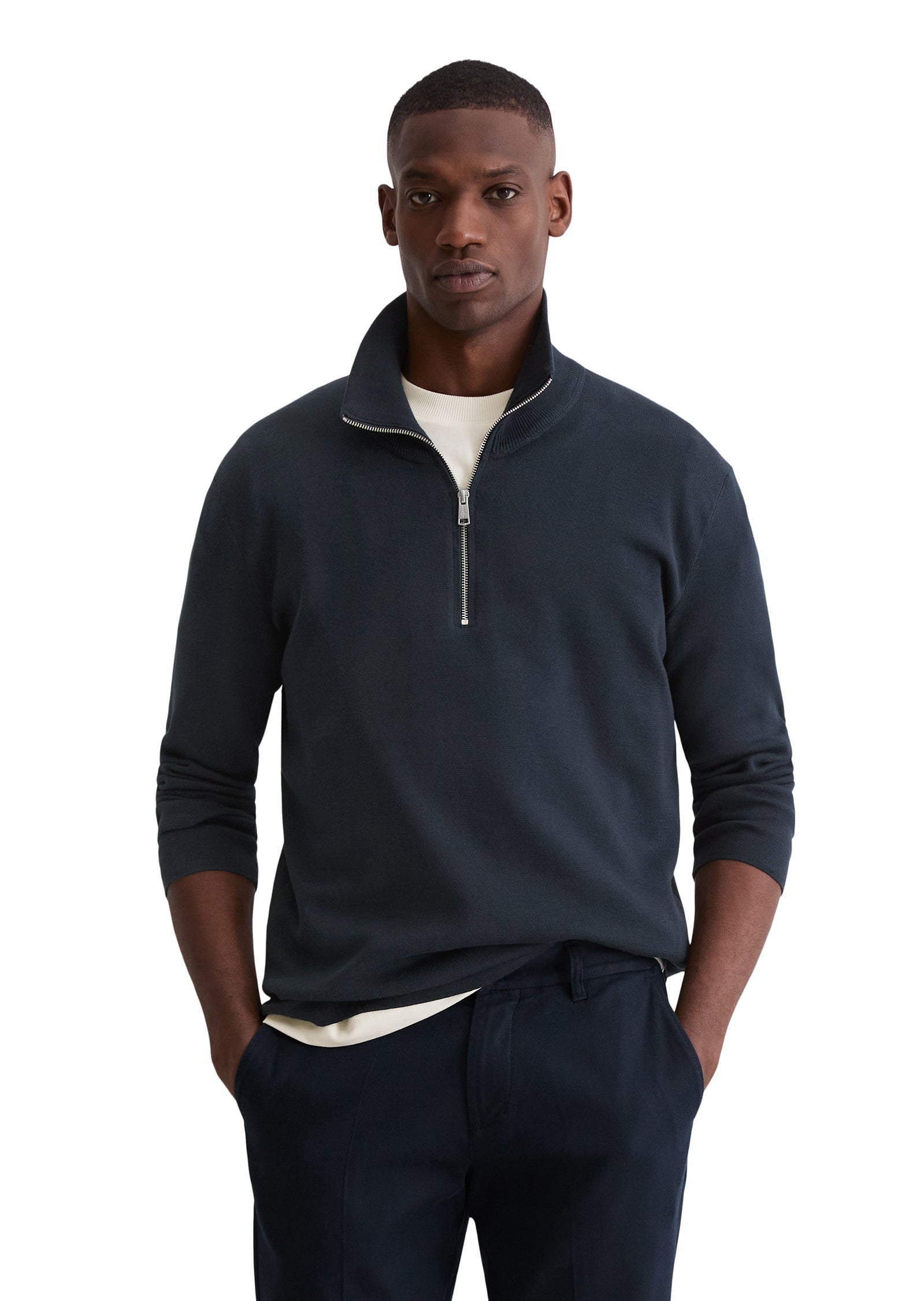 Strickpullover aus Baumwolle - 898-dark navy - Blau