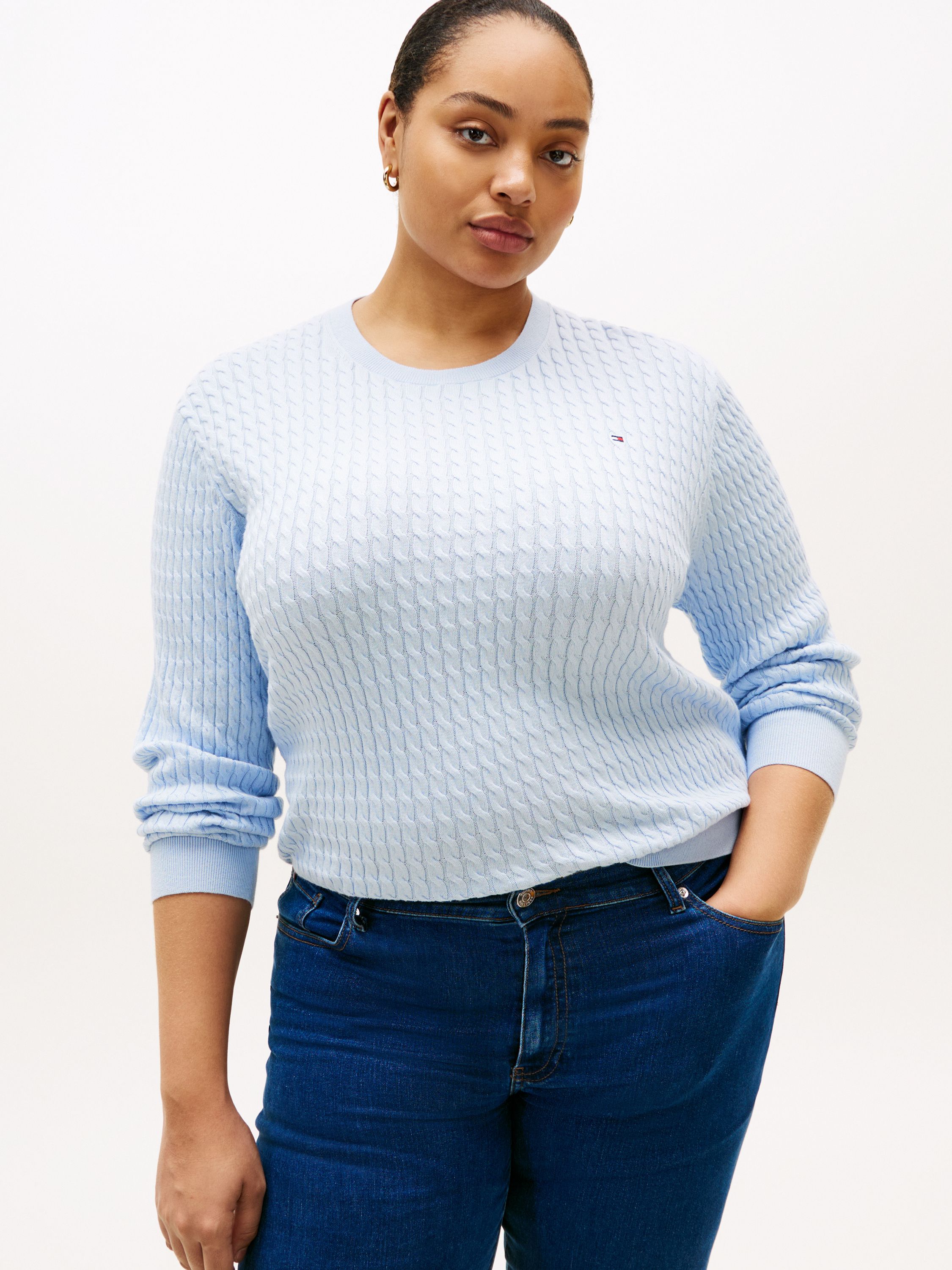 Strickpullover aus Baumwolle - C1O-BLUE - Blau