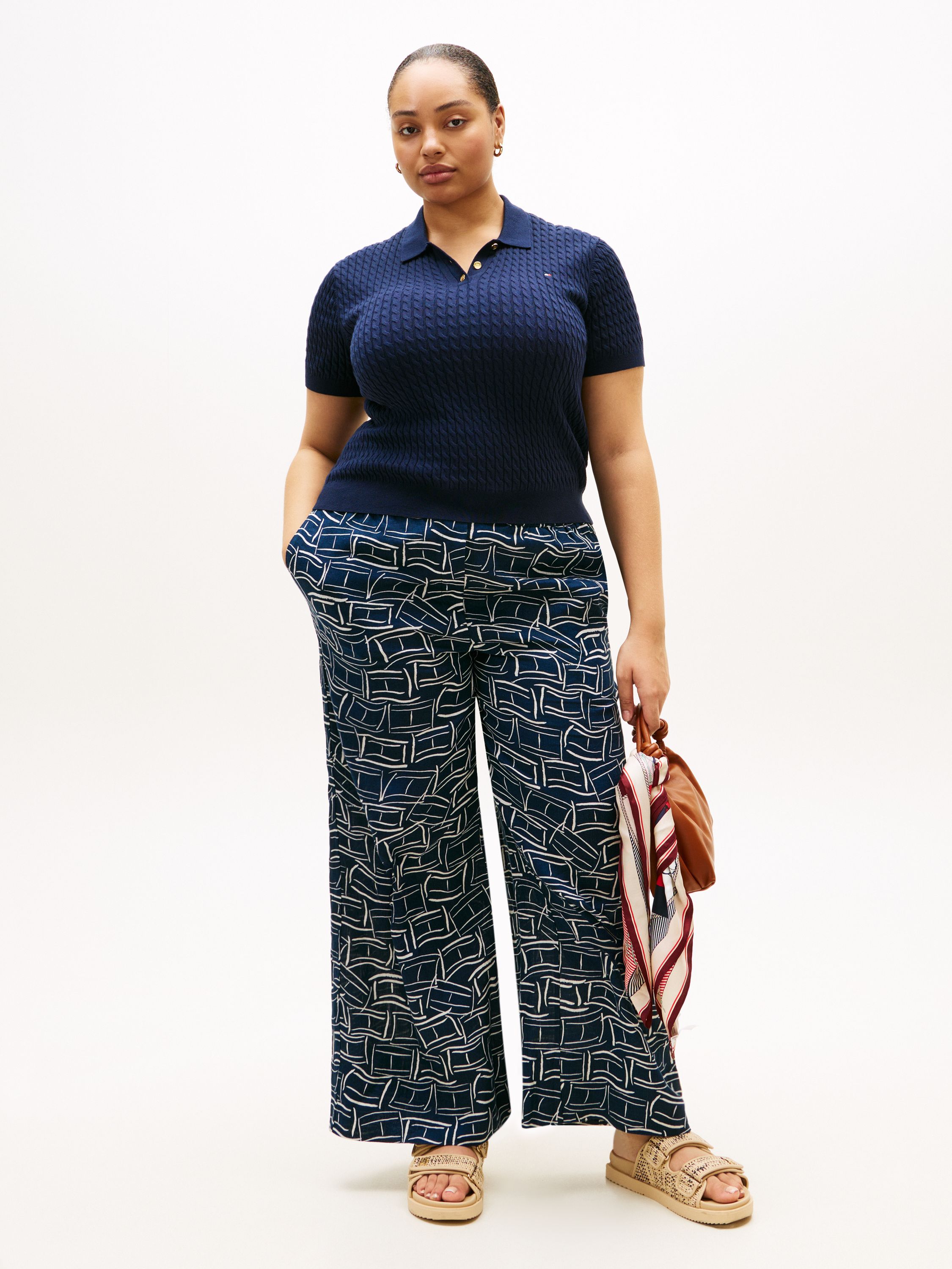 Strick-Poloshirt aus Baumwolle - C1G-BLUE - Blau