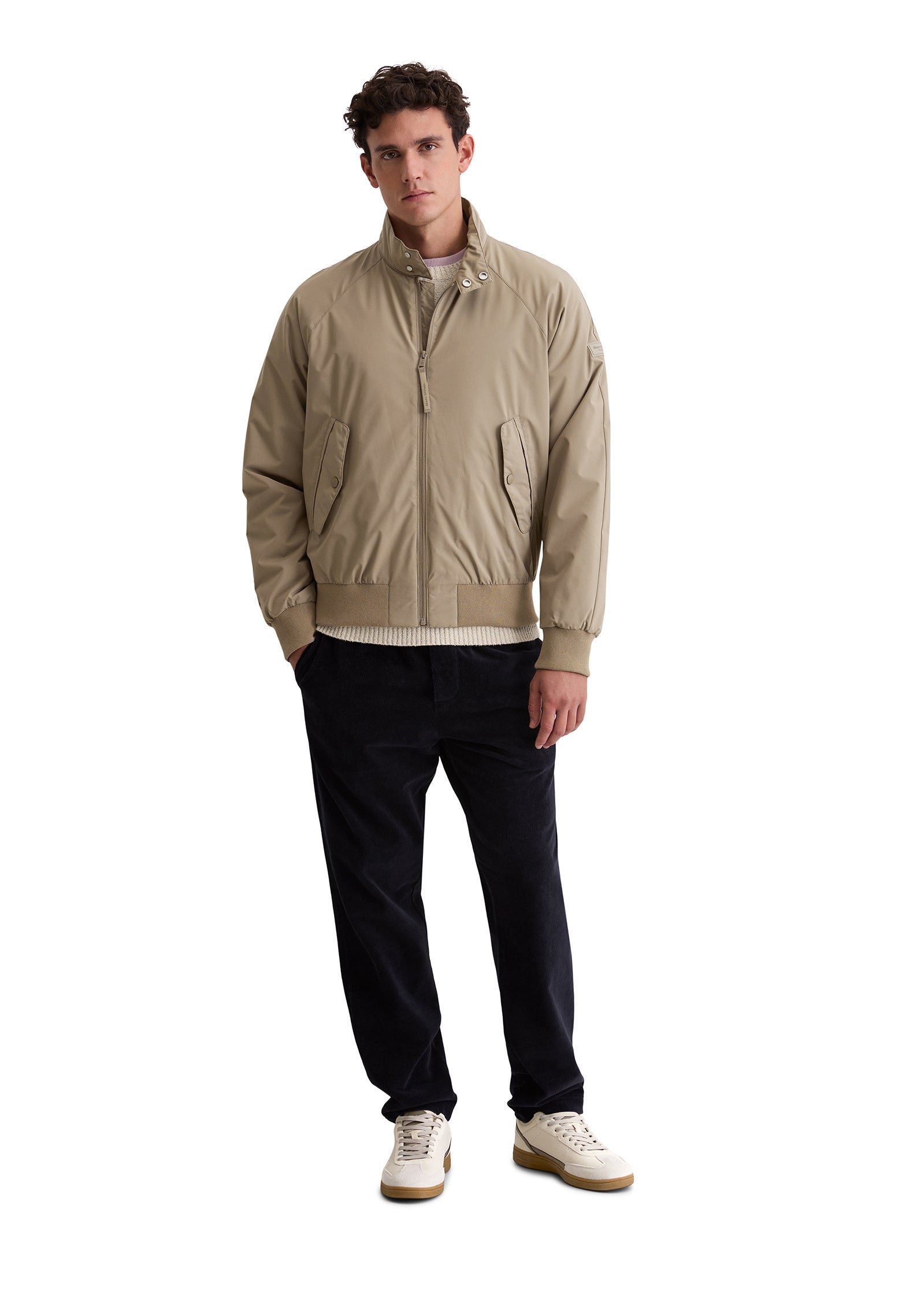 Bomberjacke mit Stehkragen - 1674-Pavestone - Braun