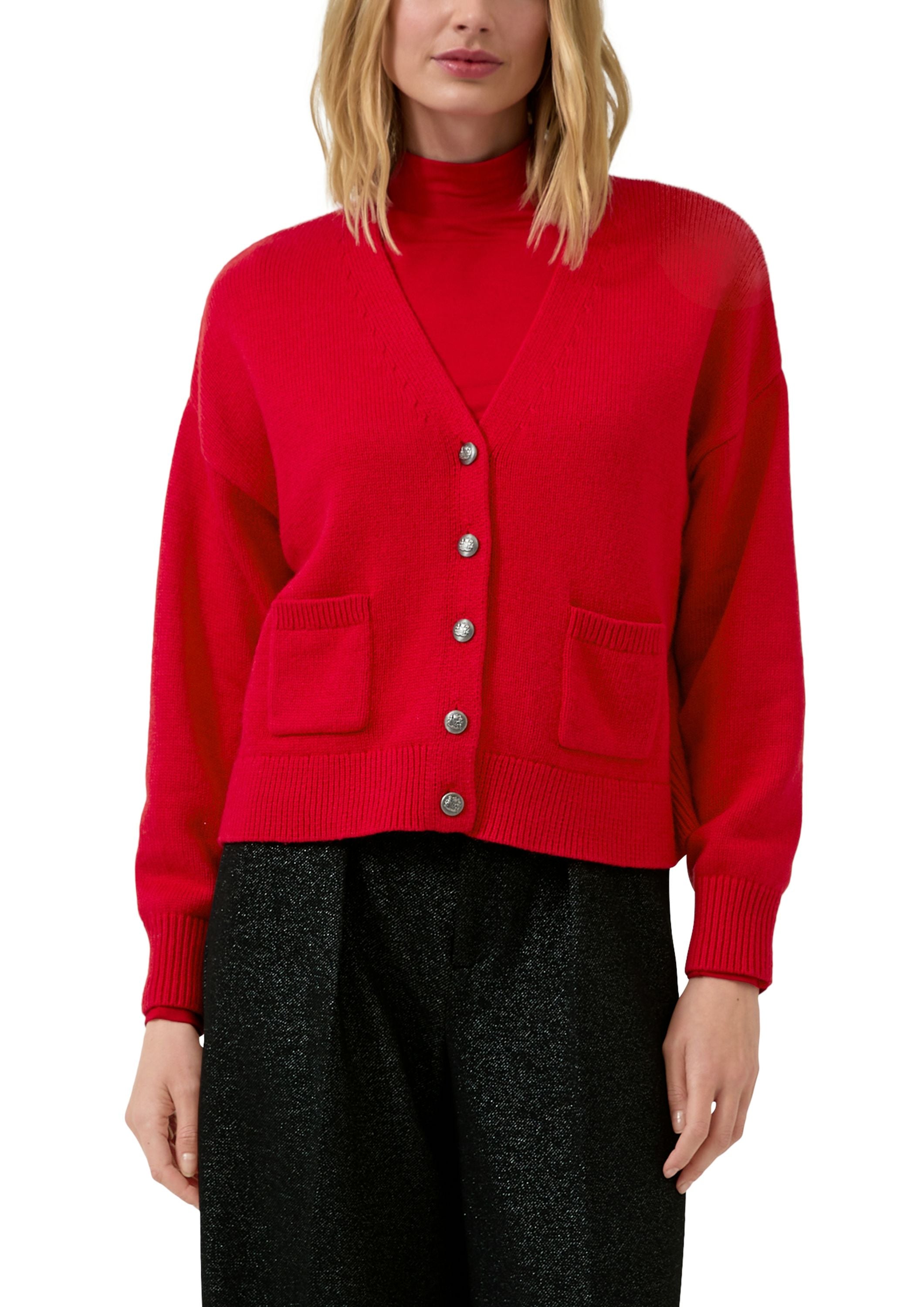 Strick-Cardigan aus Viskosemix - 3384-RED - Rot