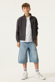 Sweatjacke aus Baumwolle - 2884-dark grey - Grau