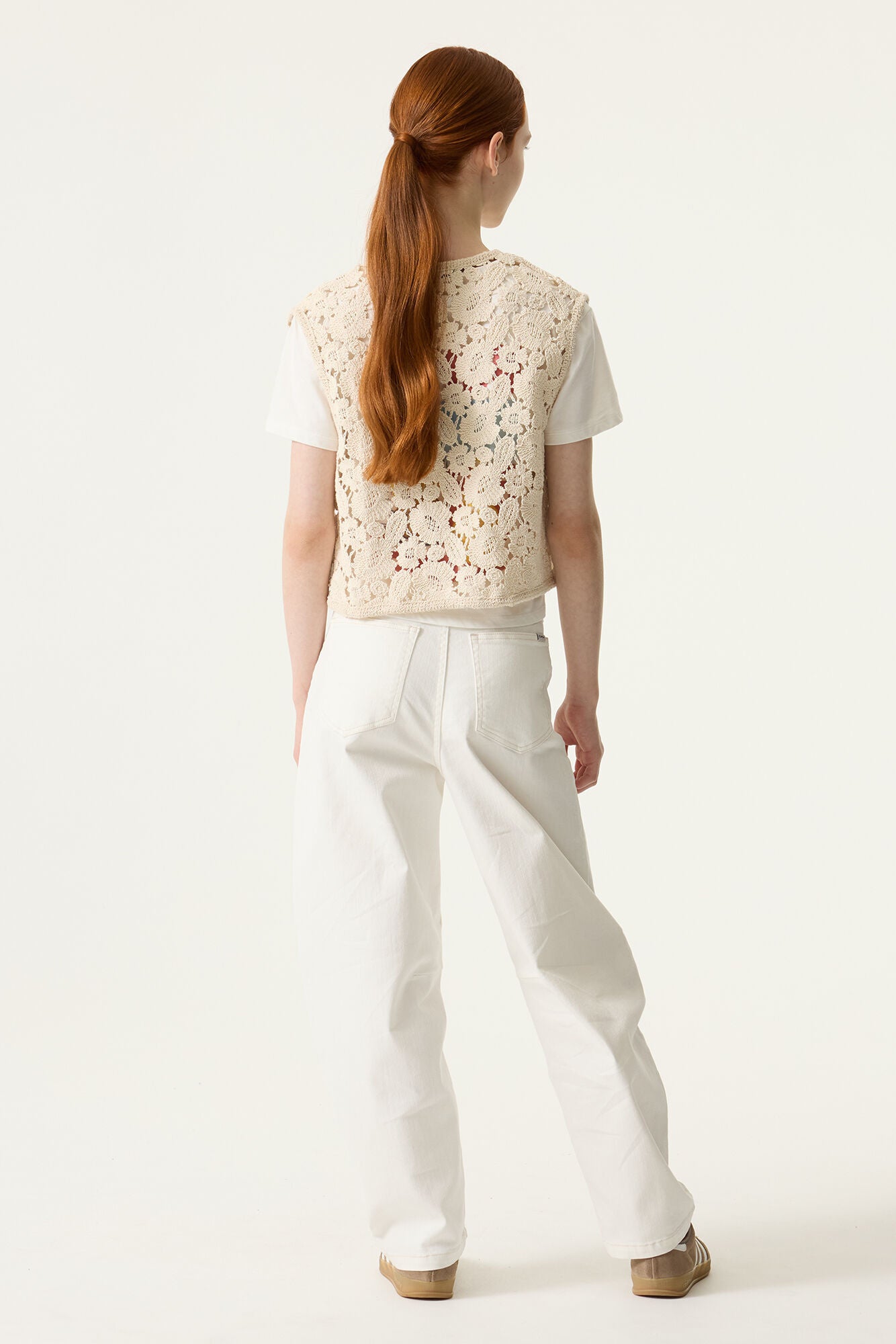 Jacke gehäkelt aus Baumwolle - 1448-ecru - Beige