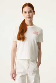 T-Shirt aus Baumwolle - 53-off white - Weiß