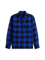 Flannel Hemd Regular Fit - 0MS-BLUE - Blau