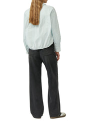 Baumwoll-Bluse Relaxed Fit - 64G9-BLUE GREEN - Blau