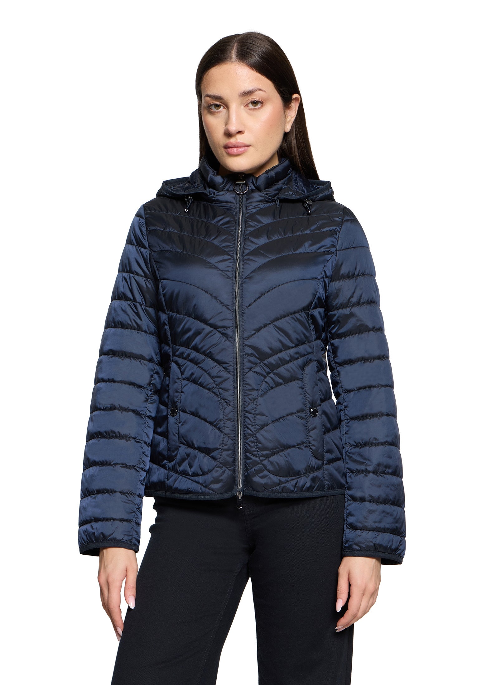 Steppjacke mit abnehmbarer Kapuze - 8538-Deep Navy - Blau