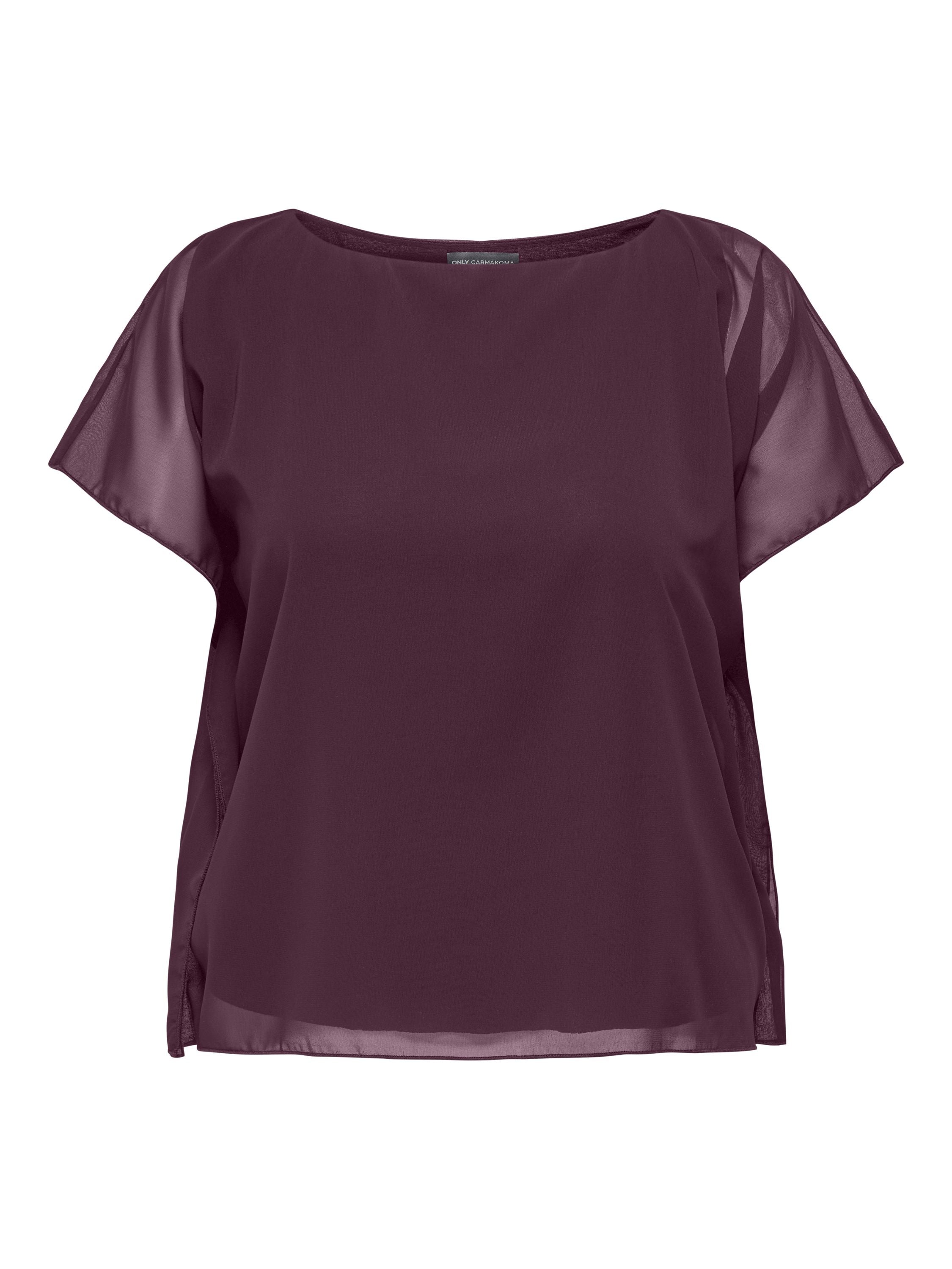 Chiffon-T-Shirt mit Rundhalsausschnitt - Winetasting - Rot