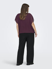 Chiffon-T-Shirt mit Rundhalsausschnitt - Winetasting - Rot