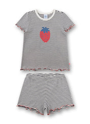 Pyjama-Set gestreift aus Baumwolle - 1948 white pebb - Weiß | Schwarz