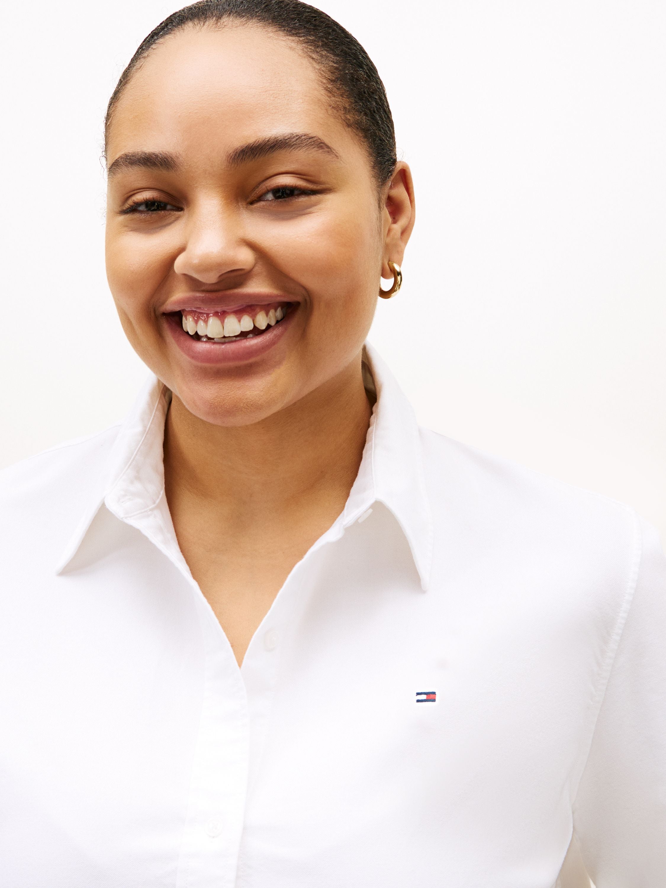 Bluse gestreift Relaxed Fit - YCF-WHITE - Weiß