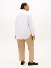 Bluse gestreift Relaxed Fit - YCF-WHITE - Weiß