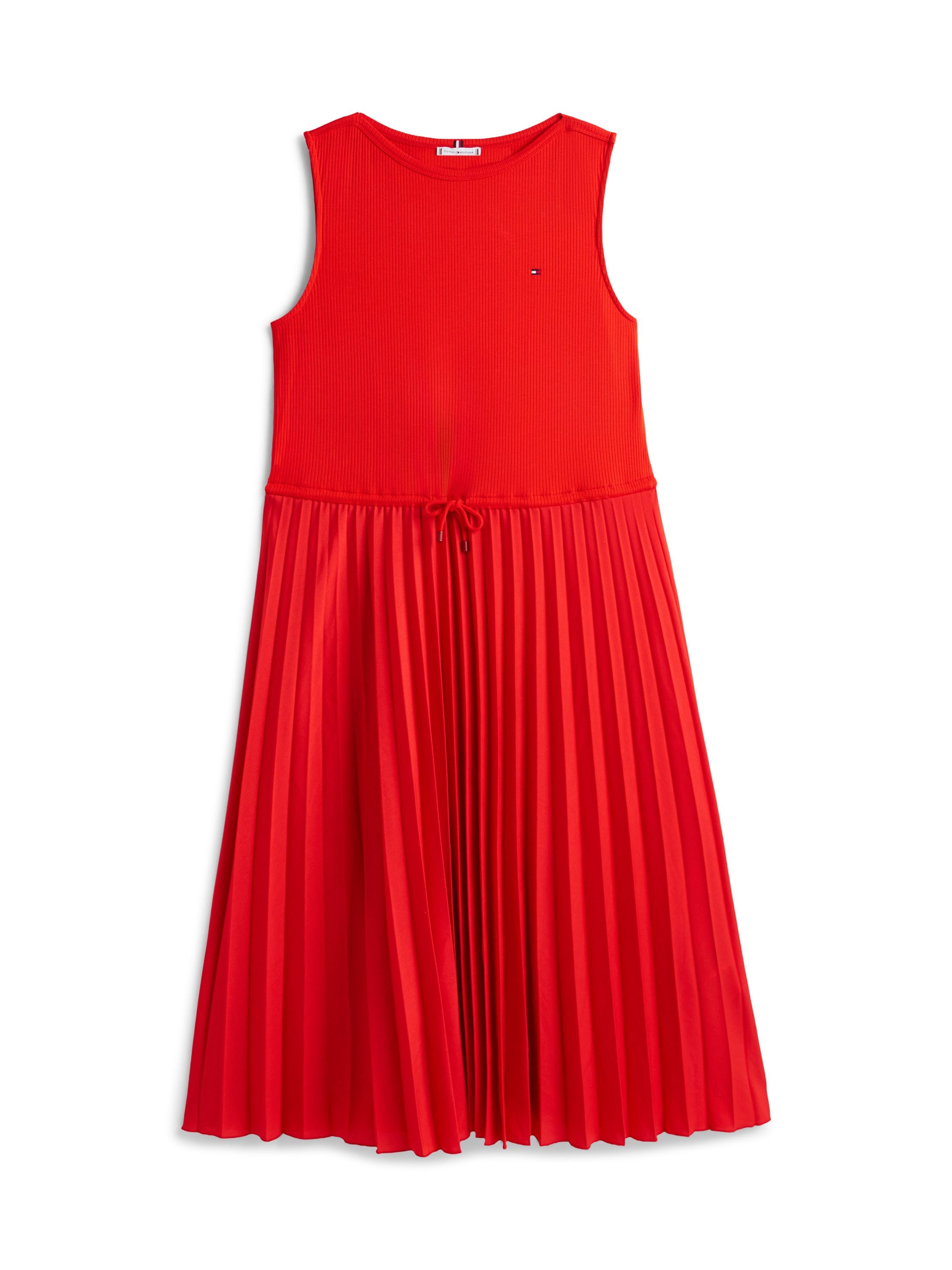 Freizeitkleid Midi mit Plisseerock - SNE-ORANGE - Rot